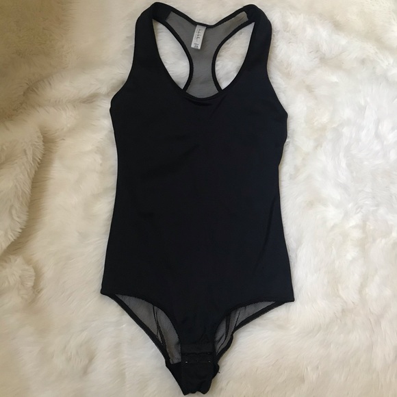 Nicole Miller Tops - Nicole Miller - Mesh Racerback Bodysuit